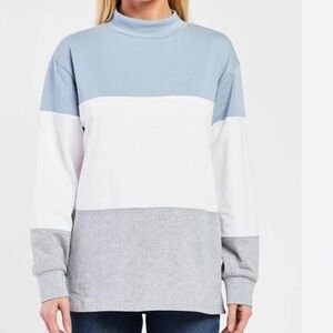 Aritzia TNA Color Block Mock Neck Oversized